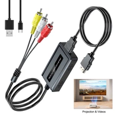 Male RCA to HDMI Converter with HDMI Cable for N64/Wii/PS2/Xbox 720P/1080P