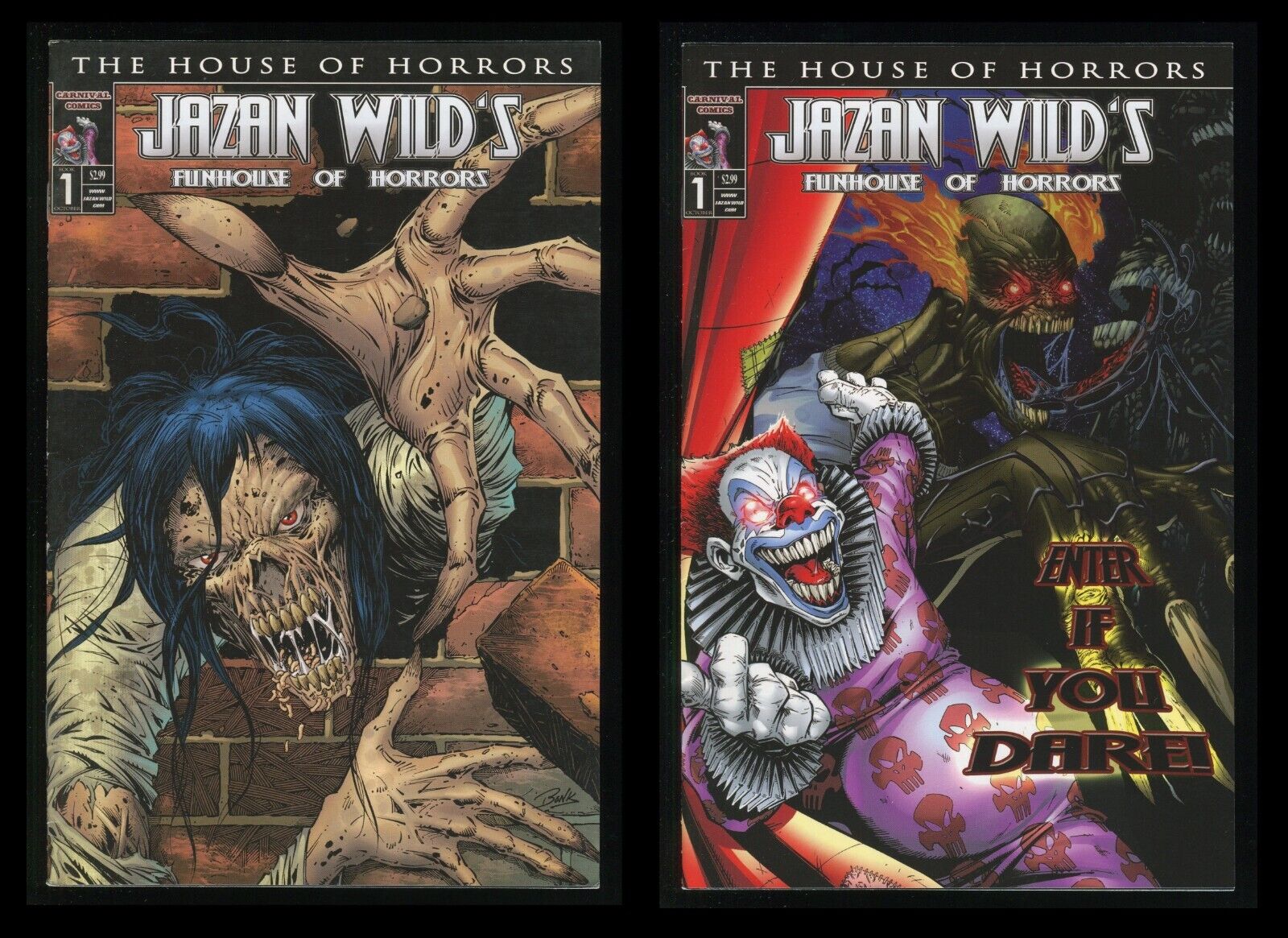 Jazan Wild’s Funhouse of Horrors Comic + Variant Ghost Haunting Spirits Demons