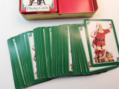 Nostalgia Coca-Cola Holiday Playing Cards in Vintage Tin - Good Condition - Picture 4 of 7