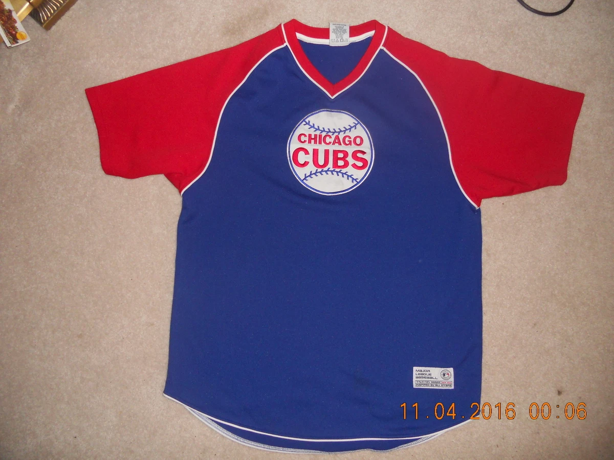 Chicago Cubs MLB Baseball Jersey Pullover Classic Blue Red Go Cubbies GO  Large