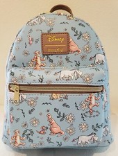 New Loungefly Disney Winnie the Pooh Sketch Daisies Blue Mini Backpack Tigger