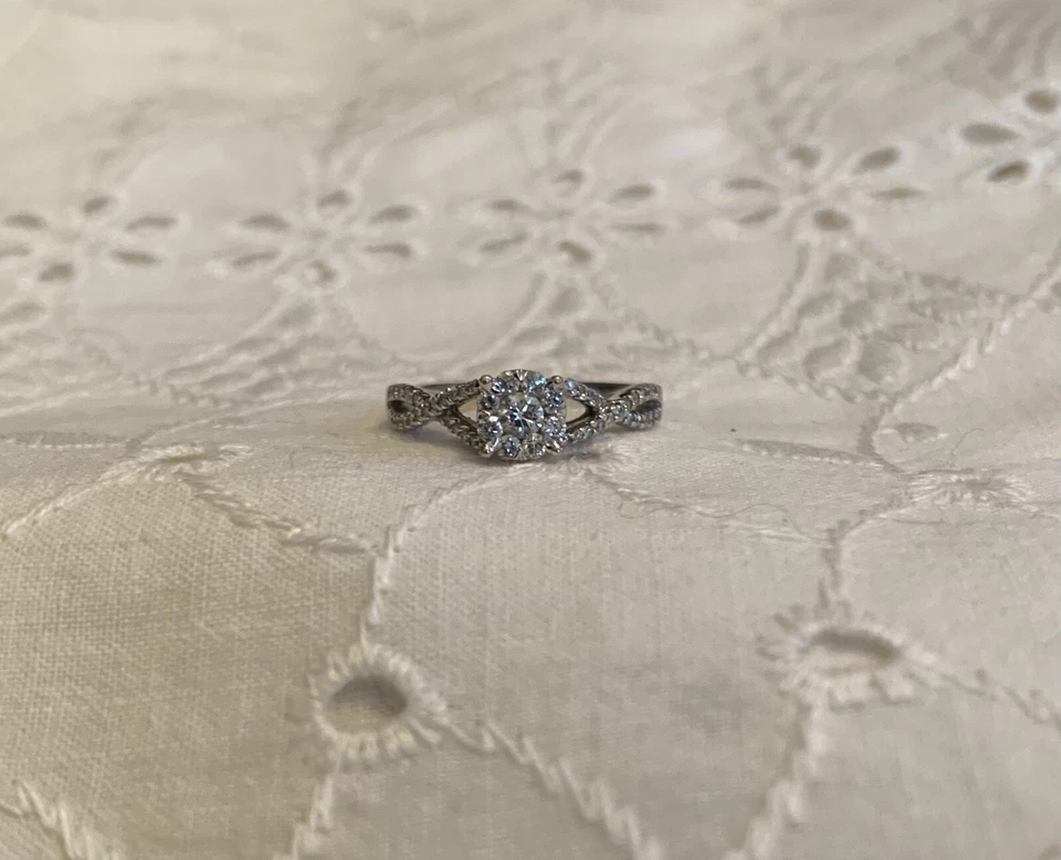 14K White Gold .45 Carat Diamond Engagement Ring & Wedding Band Set - Image 4 of 4