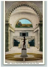 Salt Interior Utah State Capital Lake City Postcard Ut Dome Massasoit Replica