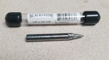BLACKSTONE 1/4" x 1/2" × 1/4" SM-1 Pointed Cone Double Cut Carbide Burr