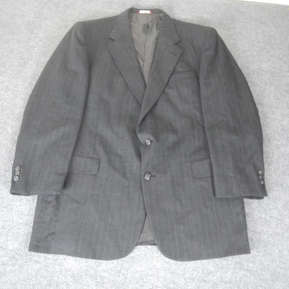 Botany 500 Couture Pure Wool Two Piece Suit Men's 46L x 38W Pinstripe Gray - Image 2 of 4