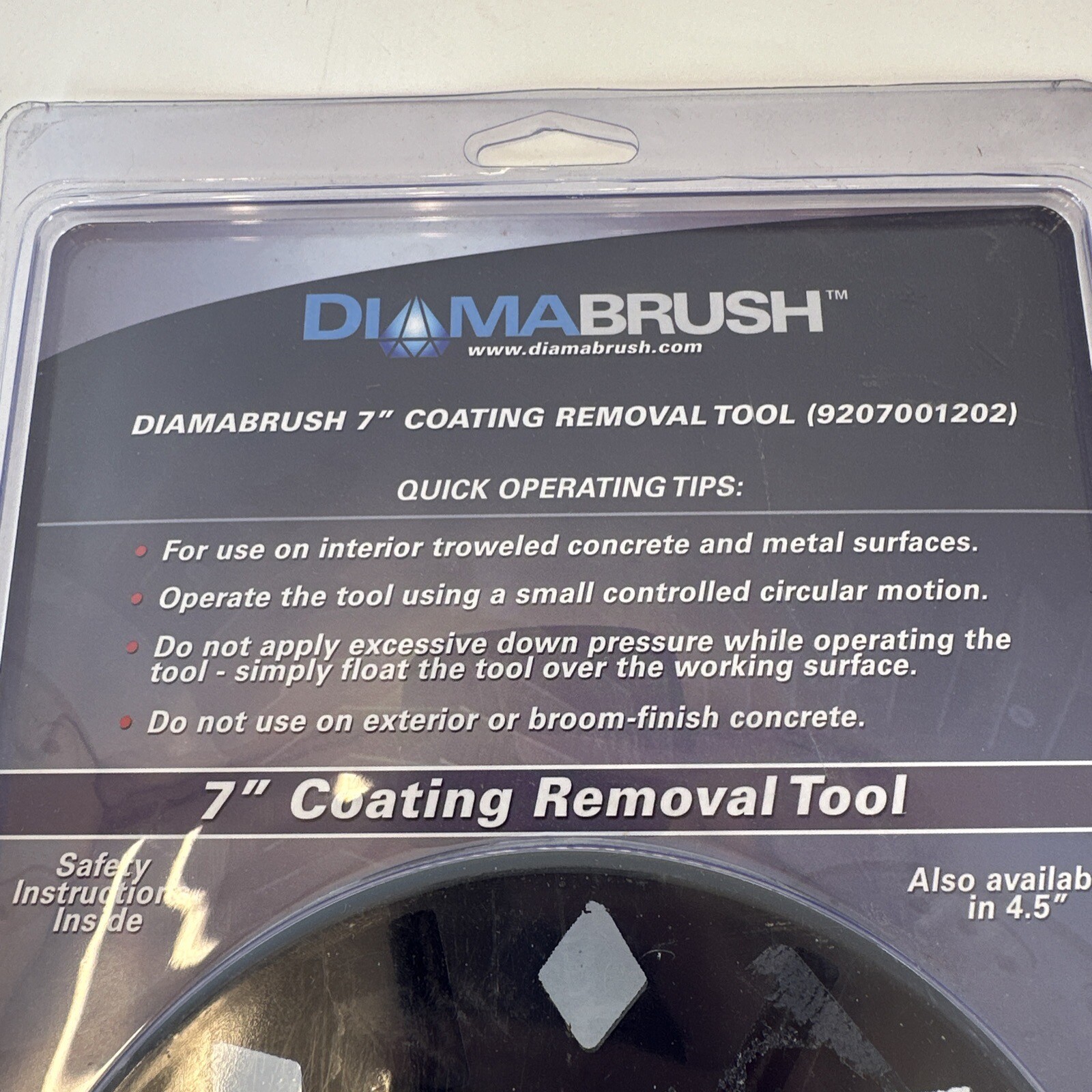 Diamabrush Abrasive Coating Removal Tool Blade 7" 25Grit Cast Metal