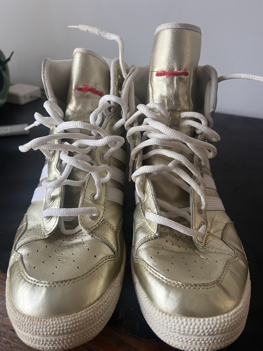 Vintage Gold Adidas Men's High Top 10 Sneakers Shoes Size