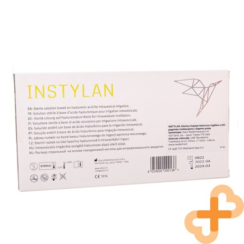 INSTYLAN Sterile Solution Based On Hyaluronic Acid 0.16% 50 ml Intravesical - Picture 6 of 12