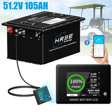 5PCS  48V 105Ah Lithium Golf Cart Battery Smart 200A BMS with Touch Monitor