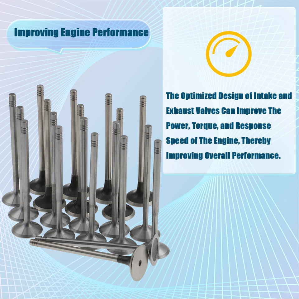 Válvula de admisión de 12 piezas y válvula de escape de 8 piezas para Audi A4 Quattro 1997-05 1,8 L DOHC Foto 2 de 4