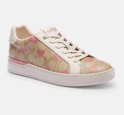NWT COACH WOMEN Clip Low Top Sneaker In Signature Heart CP871 | eBay