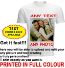 UK Personalised T-Shirt Custom Printed T-Shirt Logo Text Printed Unisex