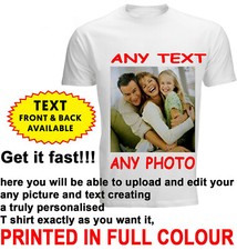 UK Personalised T-Shirt Custom Printed T-Shirt Logo Text Printed Unisex