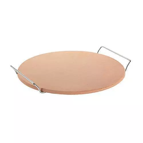 Pizza Stone Round 33cm with Rack Avanti BBQ Woodfire Pizzas Baking Kitchen - Picture 1 of 1