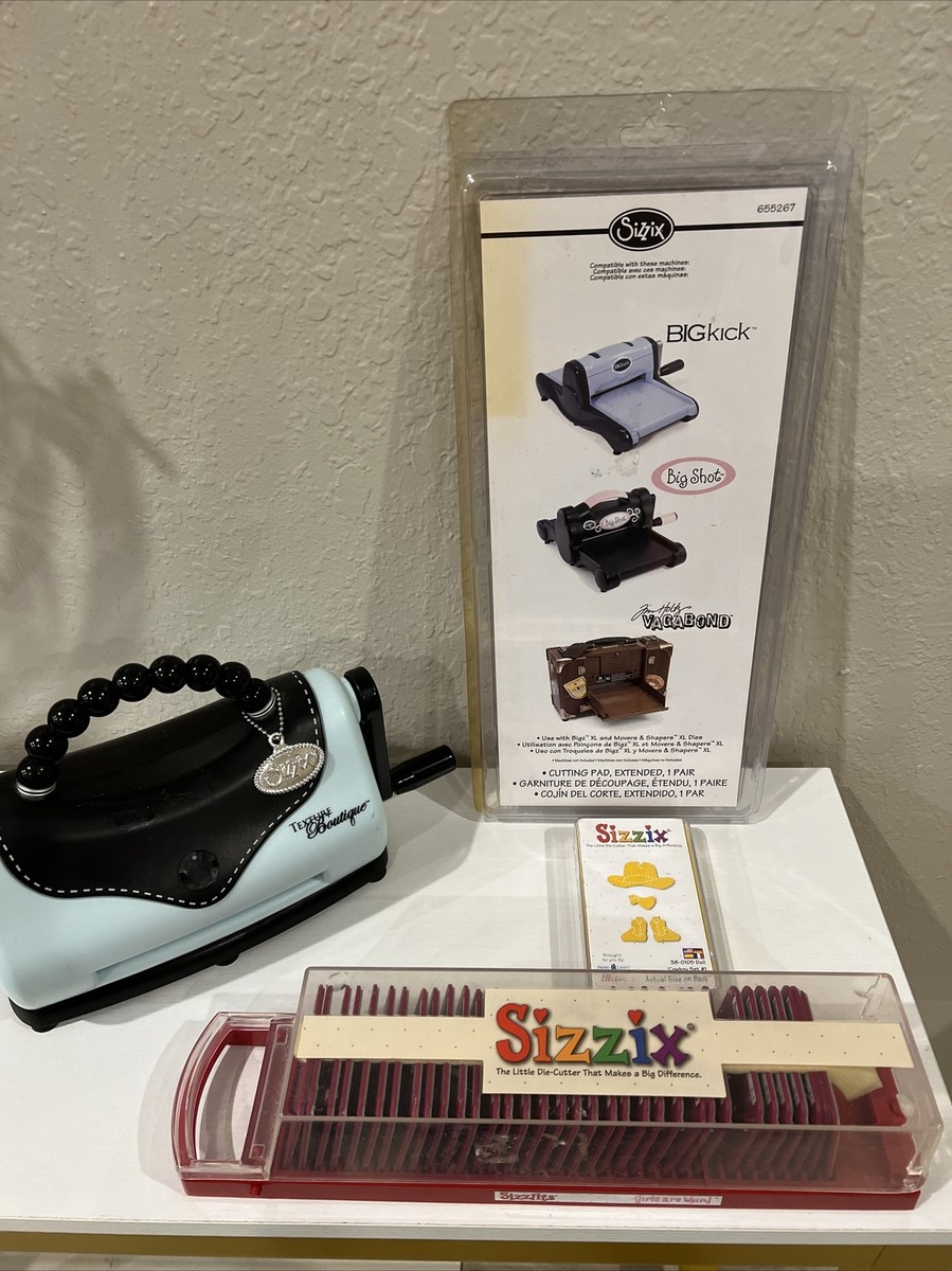 SIZZIX TEXTURE BOUTIQUE MACHINE LIGHT BLUE PURSE W/ CUTTING PAD