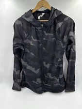 RBX Hoodie Active Jacket Camo Print Women's Ultra Soft Zip Up Black Camo Size M