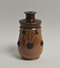 1900's Arts & Crafts Movt Rare Royal Doulton Lambeth Stoneware Vase 3" Miniature