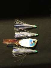 High Percentage Salmon Trolling Flies And Bait/Meat Rigs- White Glow Enhanced