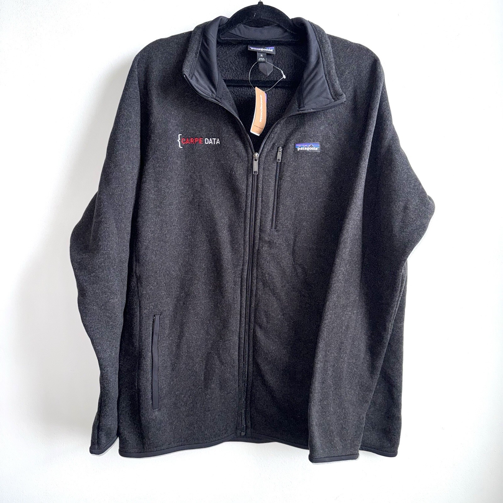 Patagonia Better Sweater Mens Black Full Zip XL with Pockets Logo