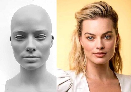 Margot Robbie Life Size Barbie Bust 1:1 Resin Prop Replica Harley Quinn Batman - Picture 1 of 4