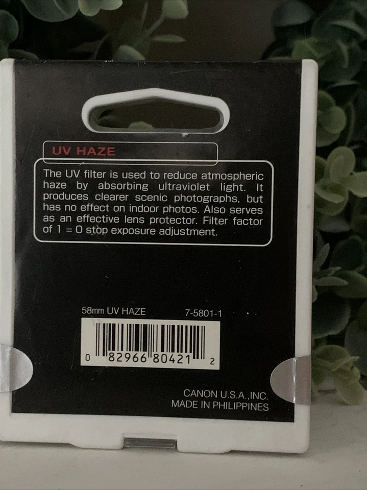 BRAND NEW Sealed Package CANON Filter UV HAZE 58MM HARD TO FIND  ❤️tb - Image 3 of 3