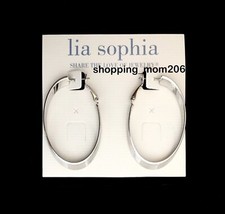 Pendientes de aro simétricos tono plata Lia Sophia "Inside Out/Alternate"
