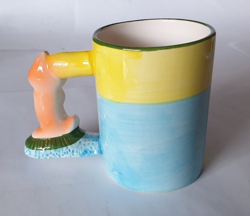 2 belle tazze per colazione bambini in ceramica dipinta a mano. Vintage anni '80 - Foto 7 di 16