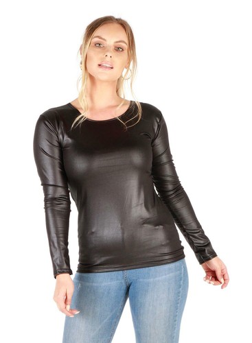 Ladies kids girl Long Sleeve T-Shirt Women Round Neck Plain Basic Top Size 8- 26 - Picture 34 of 36