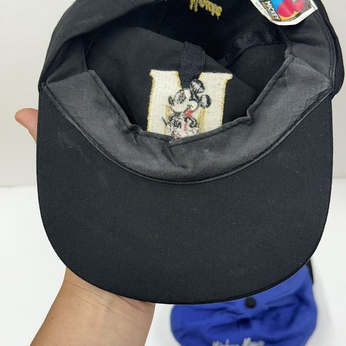 Vintage 90s Mickey Mouse Disney Hat Black Blue Youth SnapBack + FREE ADULT CAP - Picture 16 of 24