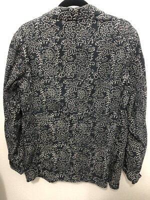 Engineered Garments Navy Floral Prints Cotton Bedford Jacket Size