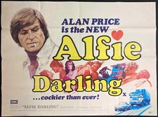 Alfie Darling Original Quad Movie Cinema Poster Joan Collins Alan Price 1975