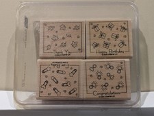 Stampin' Up Fabulous Four " Set of Wood Mounted Rubber Stamps