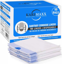 Disposable Potty liners - 50, Bed side commode Liners, Portable Toilet Bag, P...