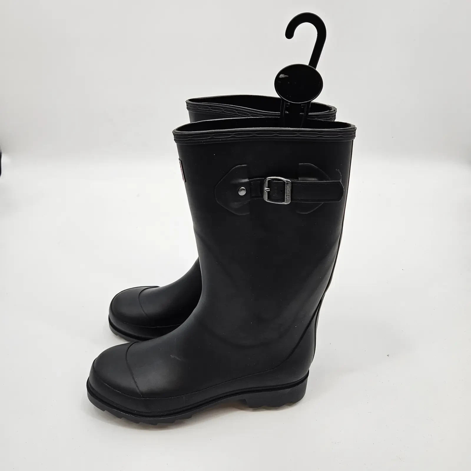 Jack Wills Tall Welly Womens Wellies UK 5 EU 38 Black Buckle Rain Boots