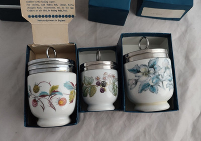 3 x Egg Coddler - Royal Worcester - Eierkocher - Porzellan - gebrauchter Zustand