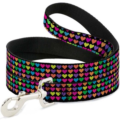 Dog Leash Mini Hearts Black/Multi Neon (US IMPORT)