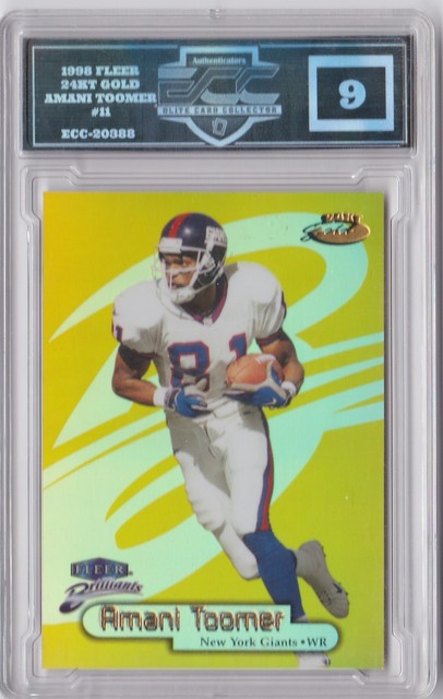 1998 Fleer Brilliants 24 Kt Gold #11/24 Amani Toomer #84TG ECC 9 MINT