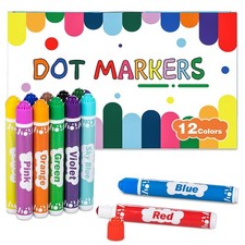 12-Color Bingo Daubers Washable Markers for Kids Drawing Coloring Arts Supplies