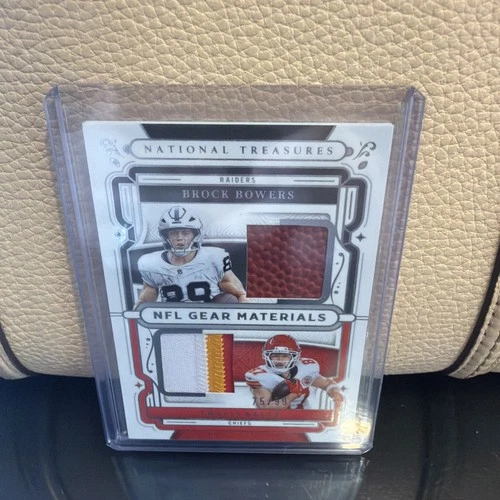 2025 National Treasures TRAVIS KELCE/BROCK BOWERS Dual Materials Patch /99