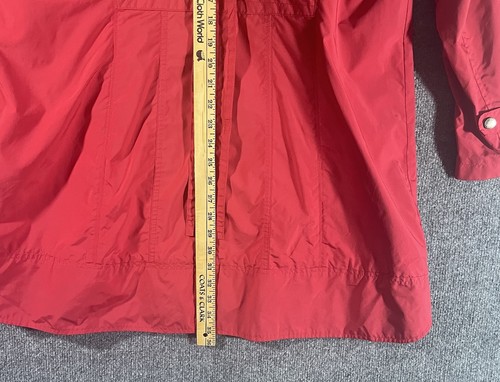 Cole Haan Women’s XL Red Rain Jacket Packable Hidden Hood Trench Coat Travel - Picture 4 of 10