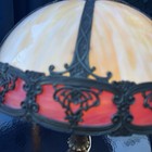 Salem Bros Art Nouveau Table Large Slag Glass Metal Tiffany Style Early 20c Lamp — photo 4