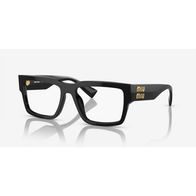 MIU MIU MU 02XV 1AB1O1 Black Gold 52mm Eyeglasses Rxable Large