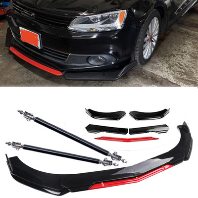 For Volkswagen EOS Front Bumper Lip Splitter Lower Spoiler Body Black+Red