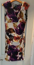Ralph Lauren Wear-to-work Purple/Orange/Beige Multi Floral Dress Size 10