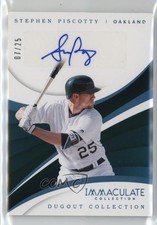 2018 Panini Immaculate Dugout Collection Ink Blue /25 Stephen Piscotty Auto 6o3