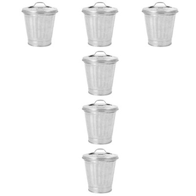  6 Pcs Metal Mülltonne Klein Minimülleimer Abfallbehälter Kleiner Kann