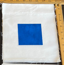 Vtg Navy Signal Flag Maritime Cloth Art Nautical Ship Letter S 8x8" Blue White