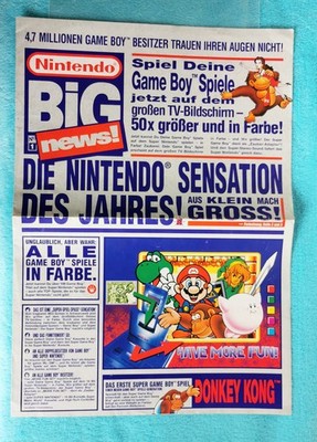 Nintendo BiG news!  No.1 - Nes Gameboy Snes Flyer Zeitung Werbung Poster - 1994