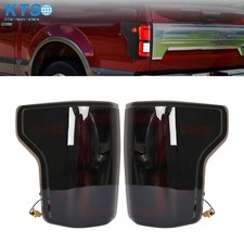 Left Right Tail Lights For 2015-20 Ford F150 F-150 LED Black Housing Smoke Lens