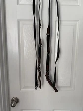 Brown and Black Nylon Elastic Side Reins